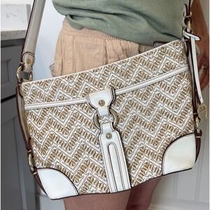 Vintage‎ Etienne Aigner Leather and Woven Jute Purse Crossbody Spring Summer EUC